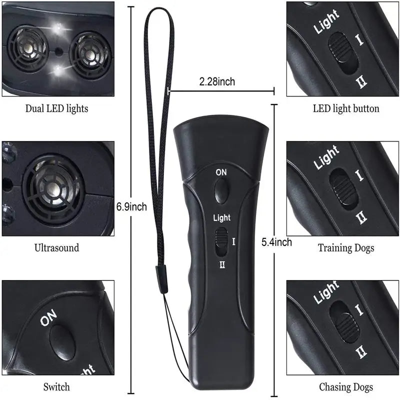 Ultrasonic Dog Bark Control Device with LED Torch 6