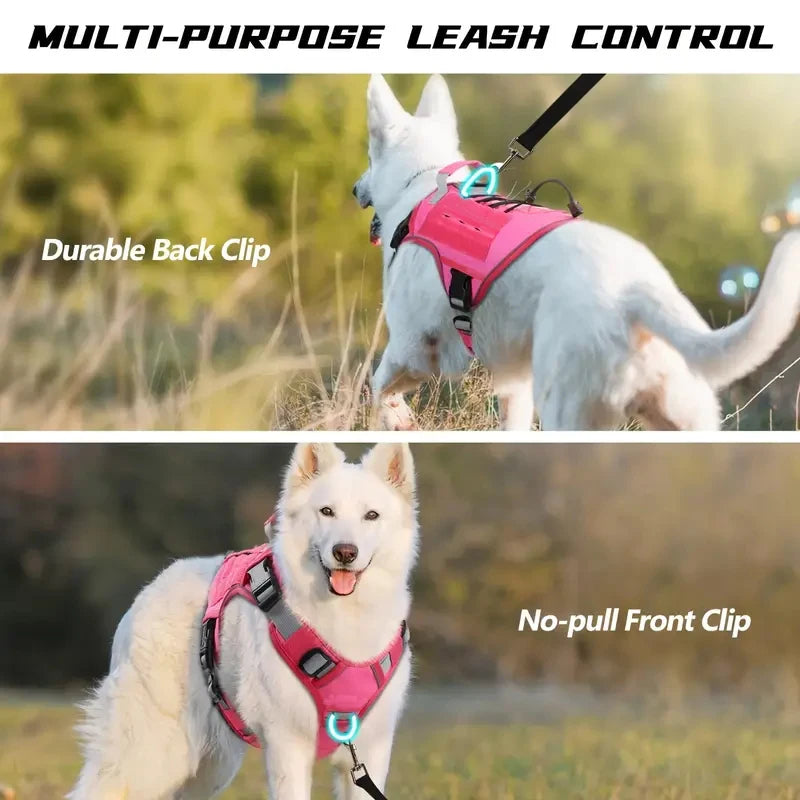 Military-Style Dog Harness Tactical Vest with Handle & No-Pull Clip 8