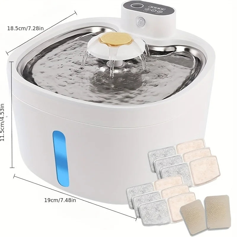 Wireless Pet Water Fountain for Fresh Flowing Drinking Water for Cats & Dogs | USB Rechargeable