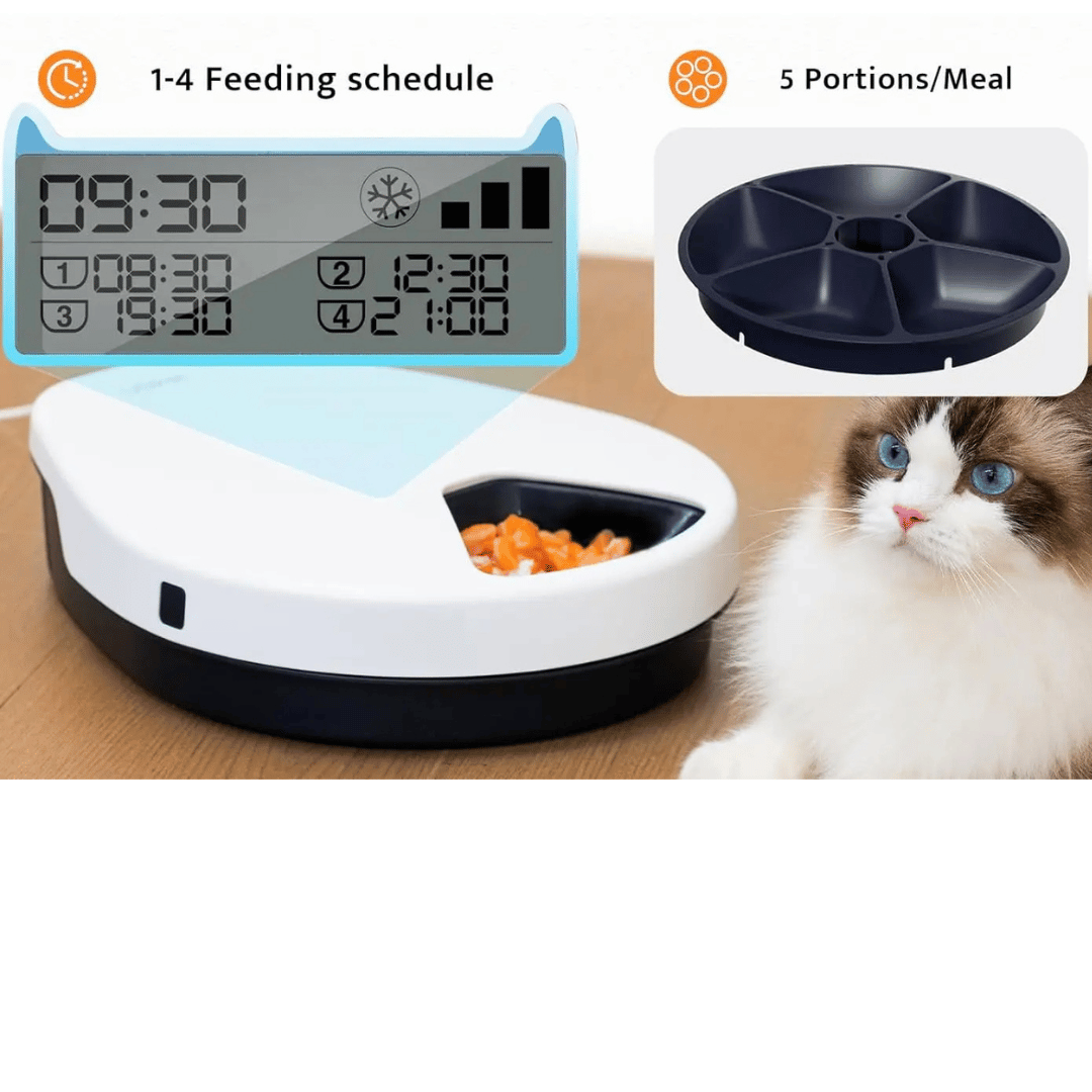 4-Meals Automatic Cat Feeder with Refrigeration & Timer 7