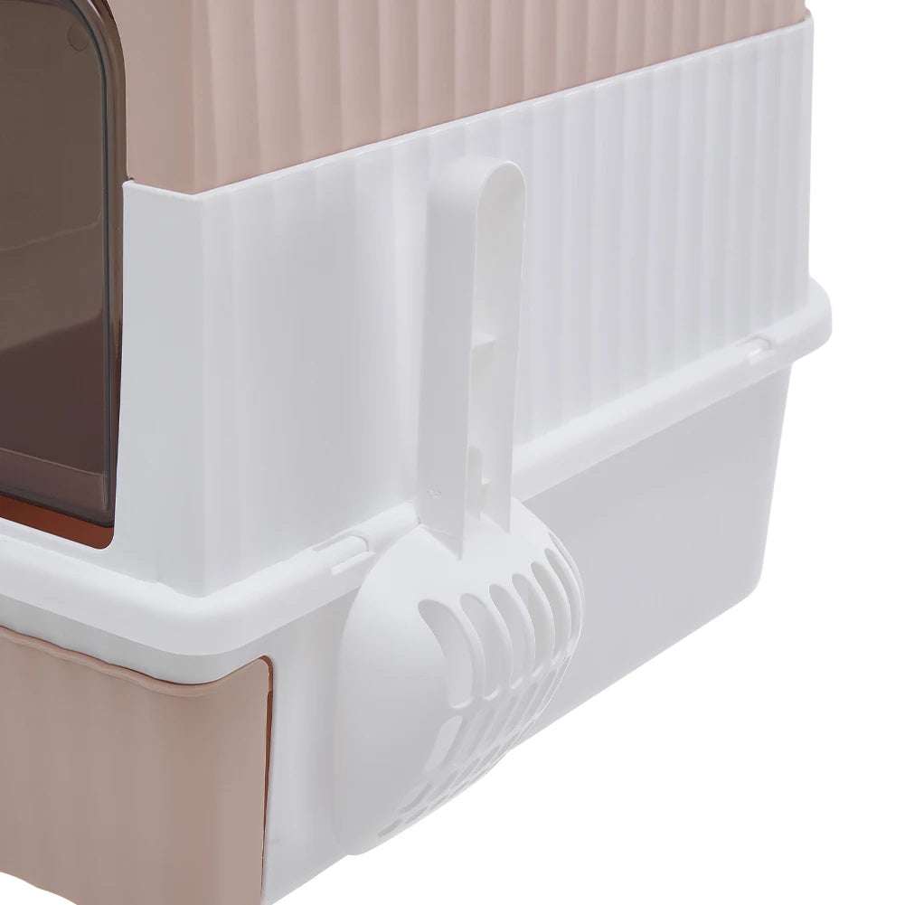Enclosed Cat Litter Box with UV Sterilization, Pull-Out Tray & Double Entrance-Exit