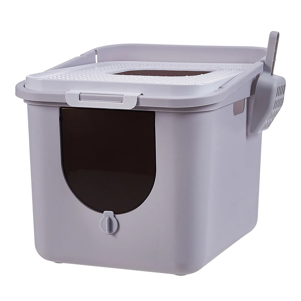Enclosed Cat Litter Box with Flip-Lid Bucket Design | Scoop Included 4