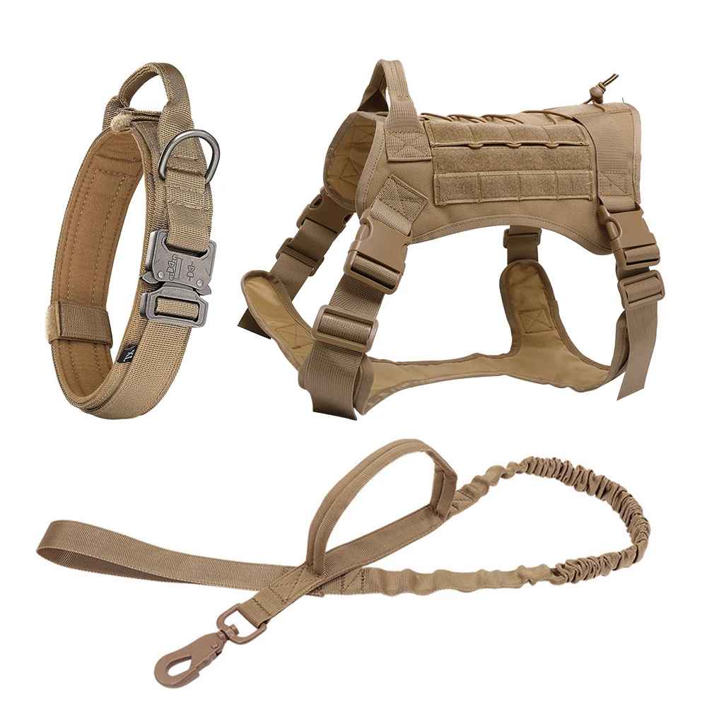 Large Dog Military-Style Dog Harness with Collar, Leash & Pouch Set | Tactical Dog Training Vest 7