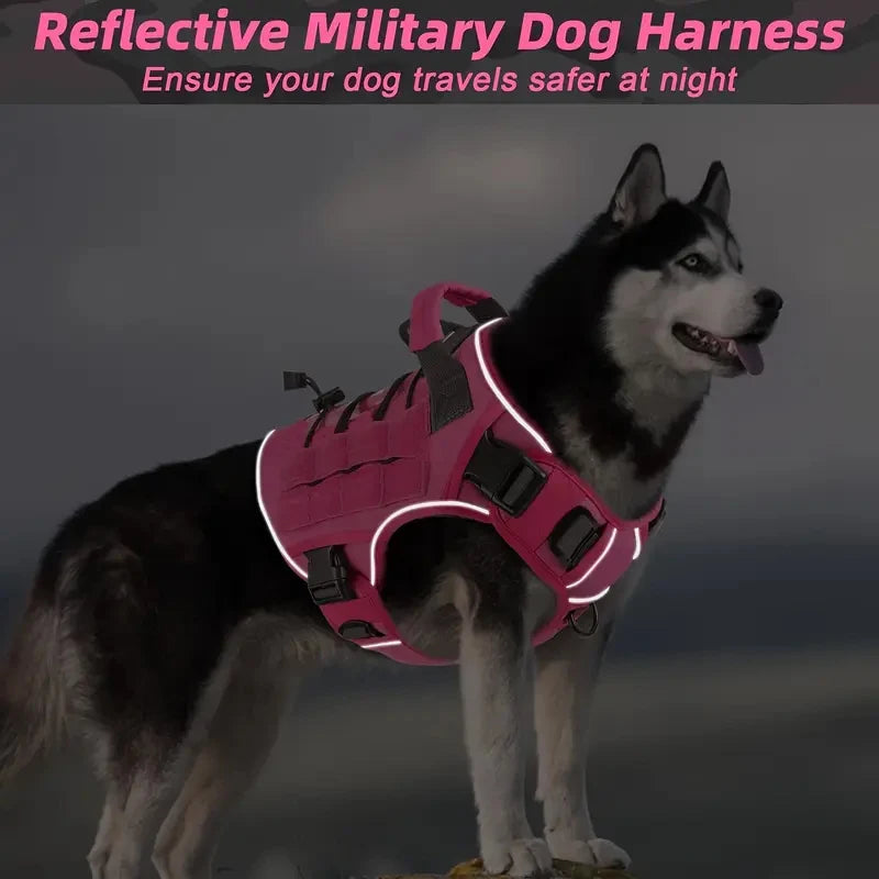 Military-Style Dog Harness Tactical Vest with Handle & No-Pull Clip 7