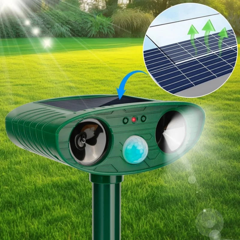 Outdoor Ultrasonic Pest Repeller with Safe Motion Sensor | Solar Garden Deterrent for Cats, Birds, Foxes & Rodents 8