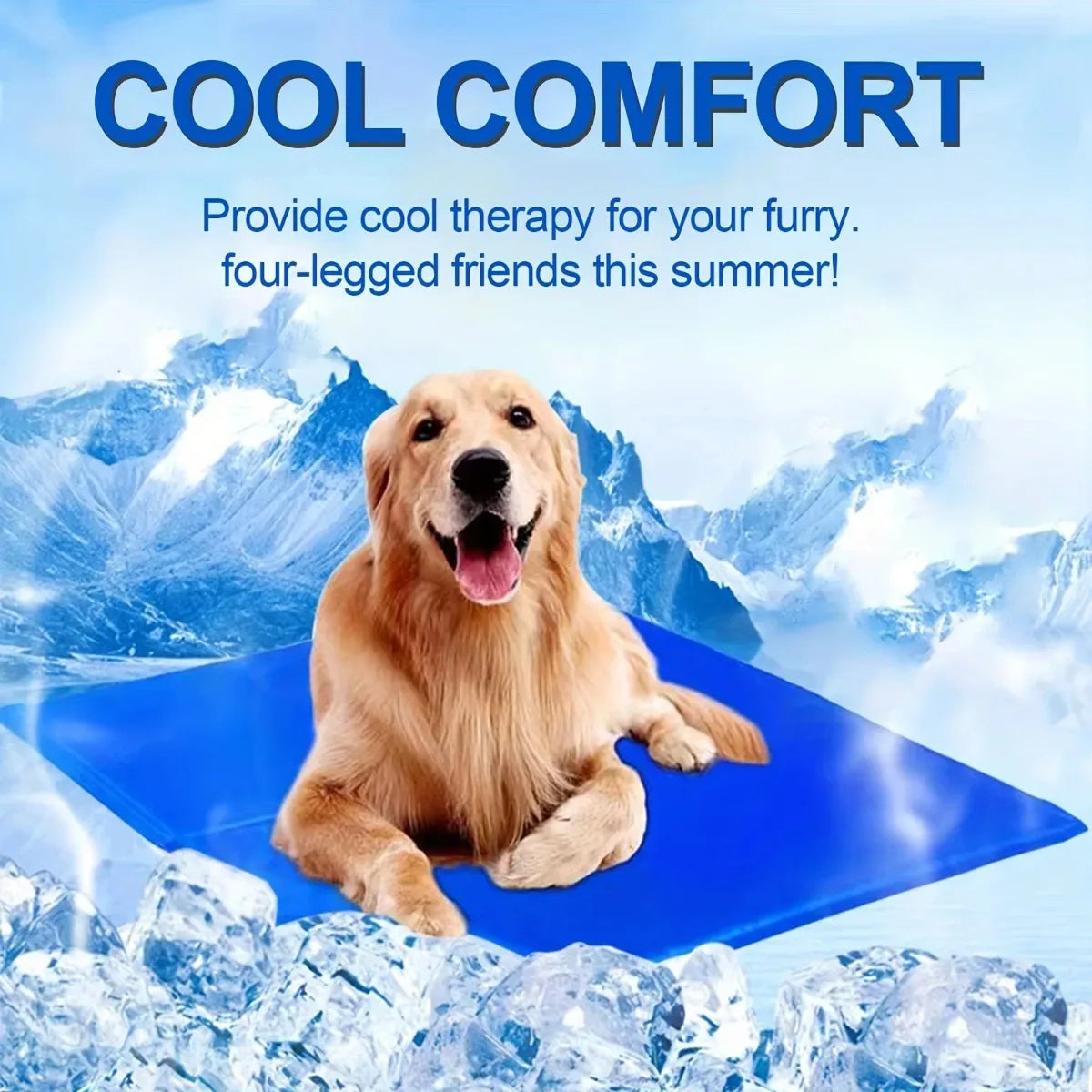 Self-Cooling Dog Cooling Mat | Moisture-Resistant & Foldable for Travel