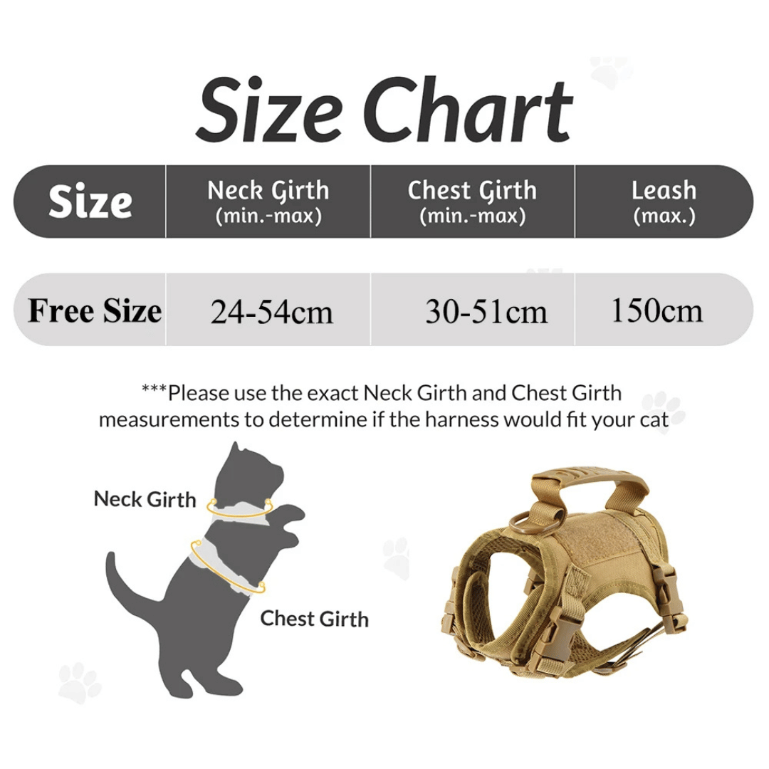 Military-Style Tactical Cat Harness & Leash 27