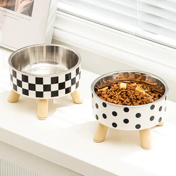 Stable Raised Pet Food Bowl with Removable Stainless Steel Inner Bowl & Non-Slip 4-Legged Base 8