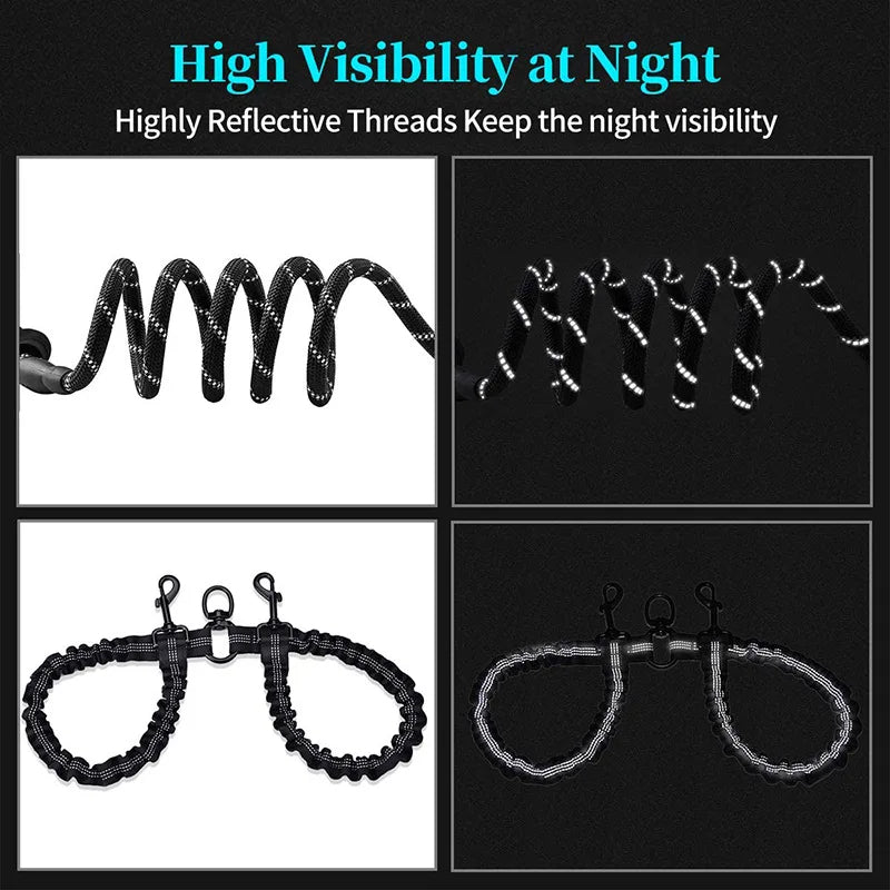 Thick & Strong Double Dog Lead with Foam Handle & Reflective Rope | Dog Leash for 2 Dogs 11