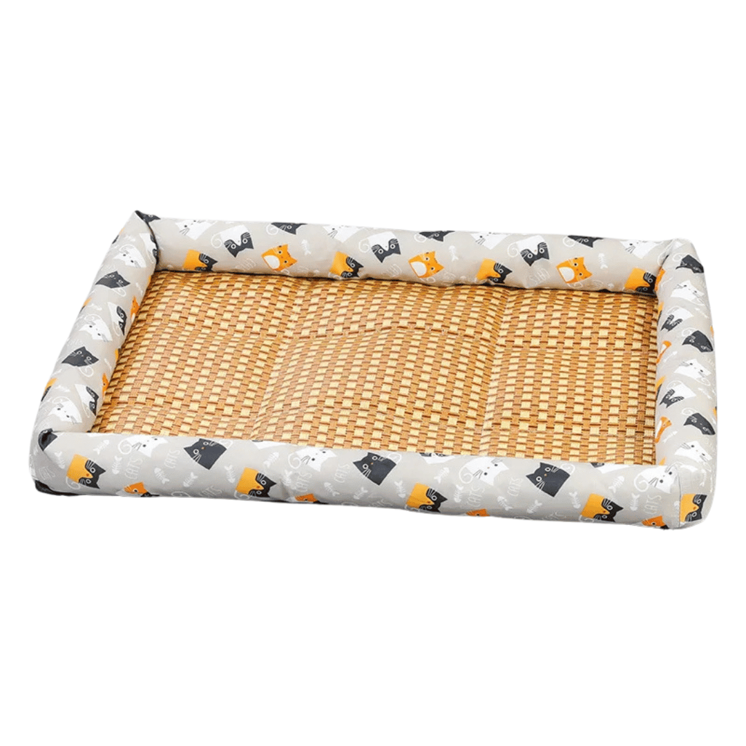Cool-Feel Rattan Base Pet Bed for Dogs & Cats | Natural & Breathable Wicker Pet Pad 5