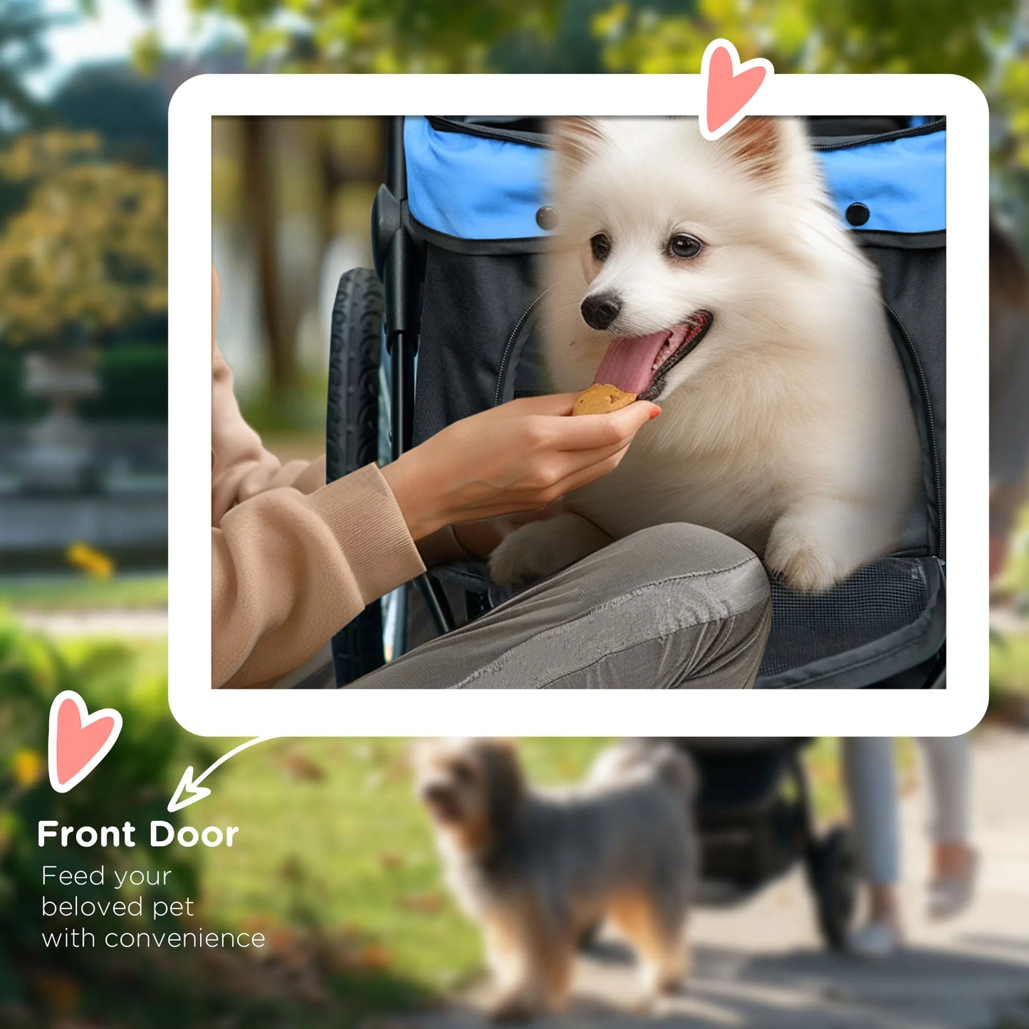 Bike Tyre-Style Dog Stroller with Large Wheels & Quick-Fold Basket 2
