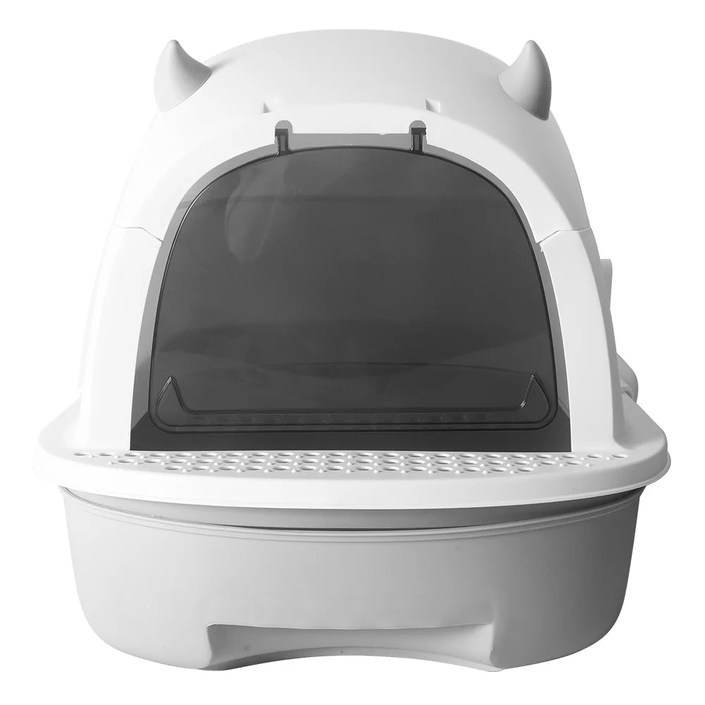 Enclosed Cat Litter Box with Swing Door & Pull-Out Tray Drawer | Scoop Included 4