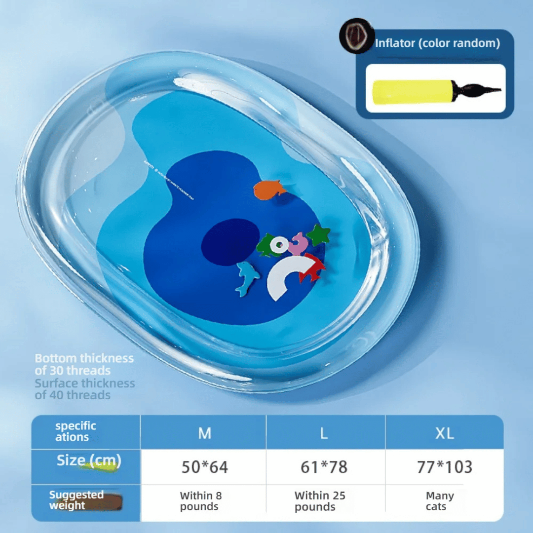 Inflatable & Water-Fillable Pet Cooling Bed with Bolstered Edges for Calming & Play 8