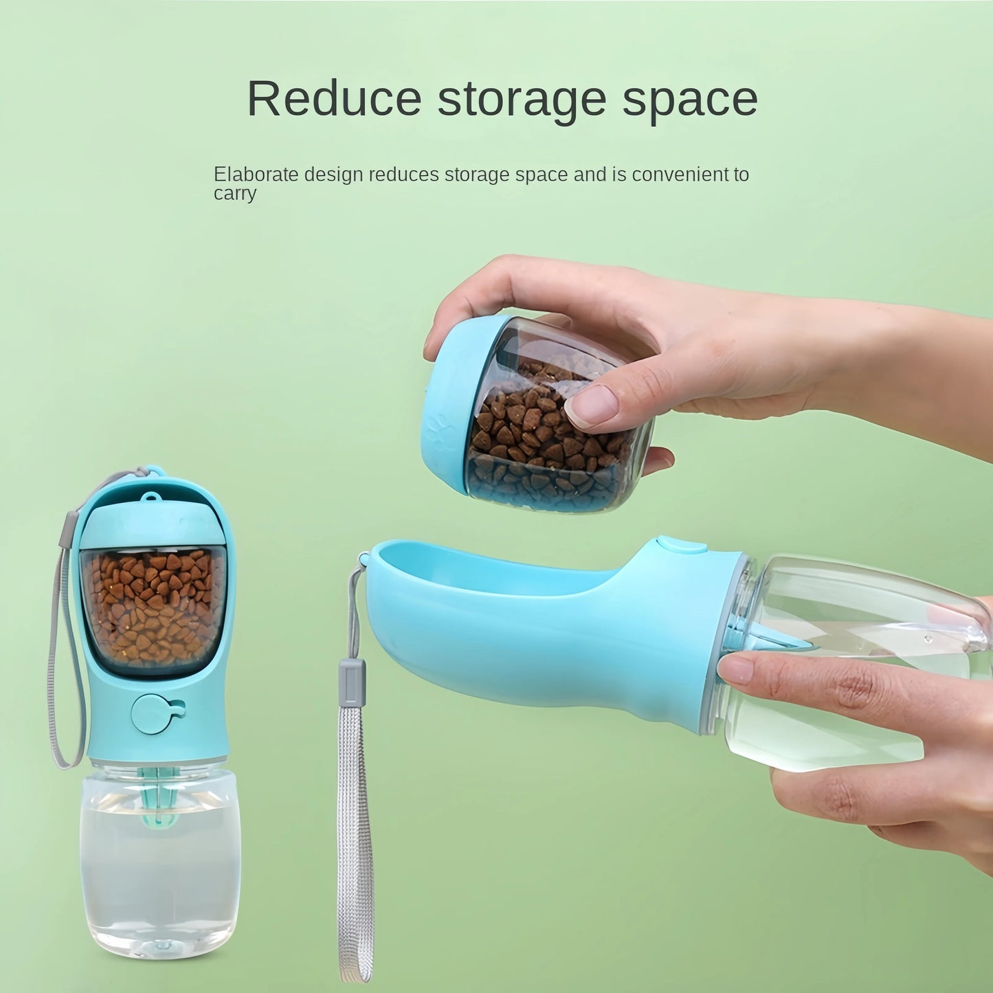 2-In-1 Portable Dog Water Bottle & Food Storage Container