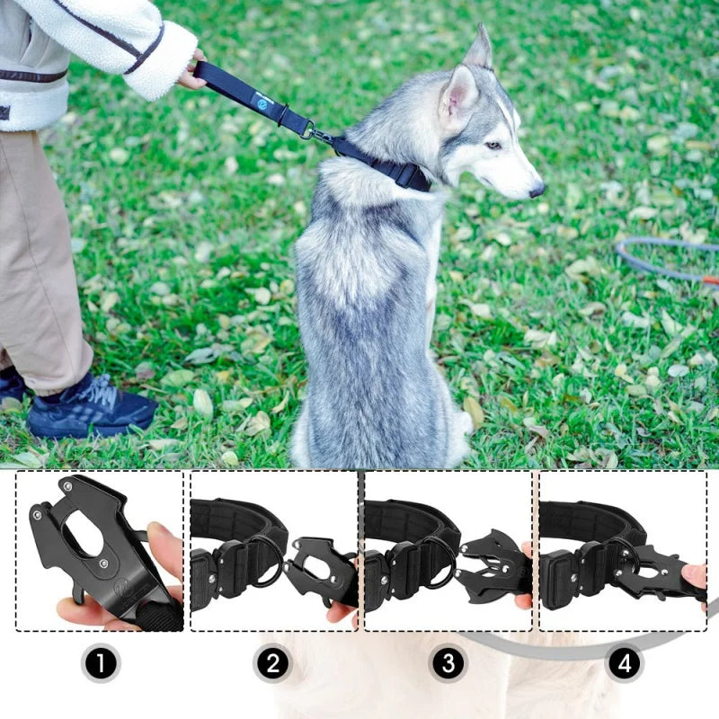 Heavy Duty Military-Style Quick Release Short Dog Leash for Large Dog Training 6