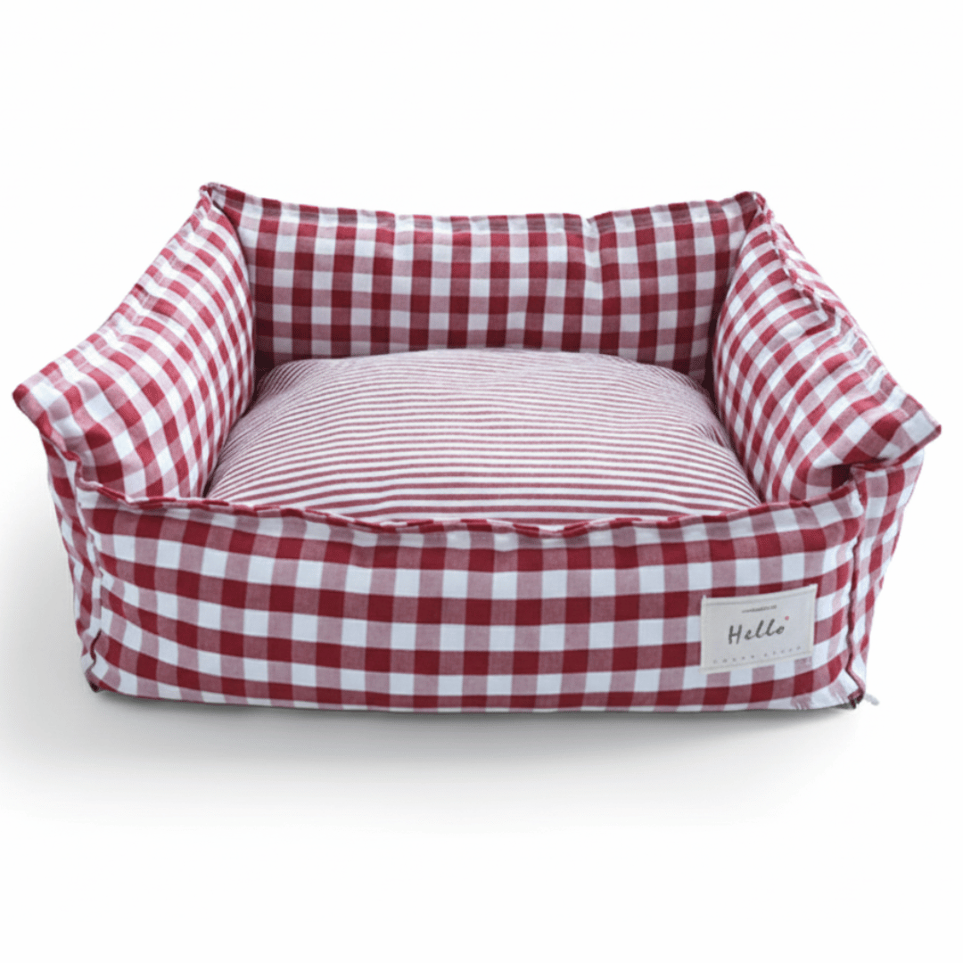 Checkered Pet Bed for Smaller Dogs & Cats