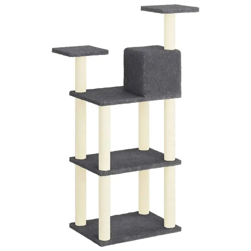 4ft Cat Tree with Plush Condo Hideaway, Multi-Level Perches & Scratching Posts 6