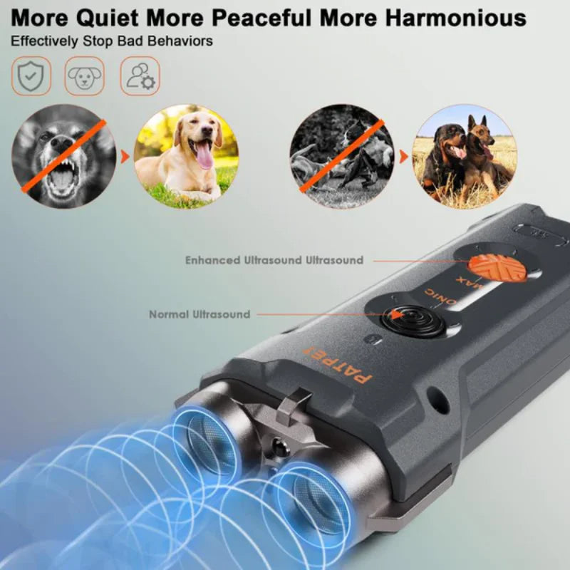 Handheld Ultrasonic Bark Control Dog Training Device with LED Light 4