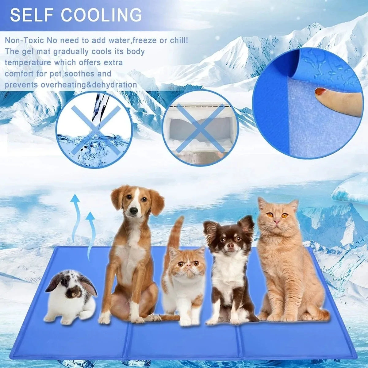 Self-Cooling Dog Cooling Mat | Moisture-Resistant & Foldable for Travel