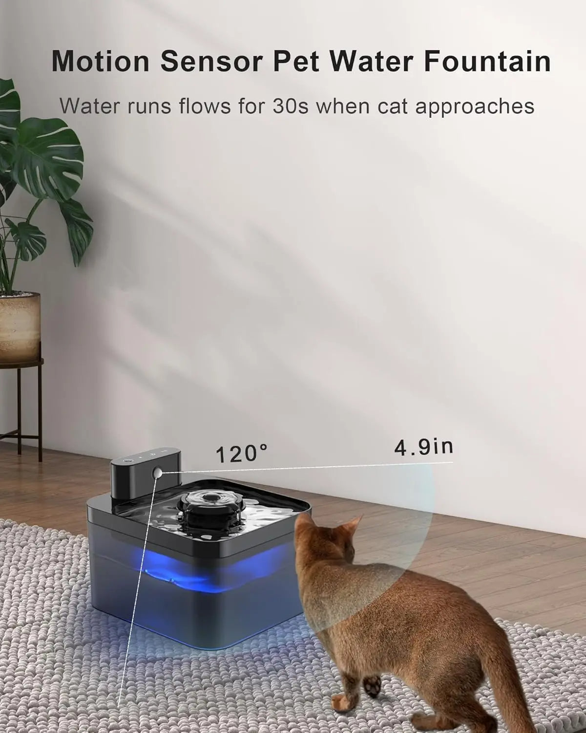 Wireless 2.2L Cat Water Fountain with Automatic Sensor | USB Rechargeable
