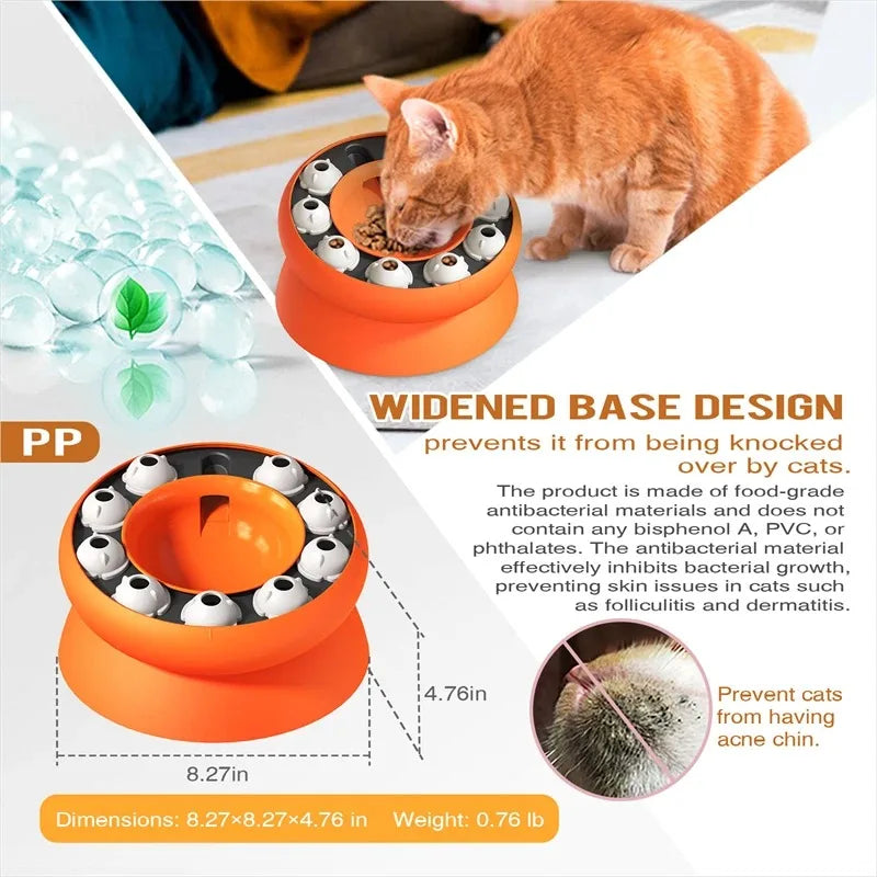 Multifunctional Slow Feeder Cat Puzzle Toy for Healthy Eating & Weight Loss
