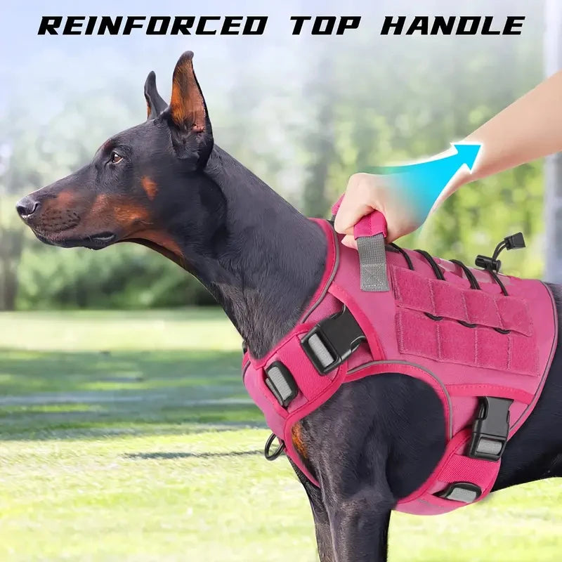 Military-Style Dog Harness Tactical Vest with Handle & No-Pull Clip 6