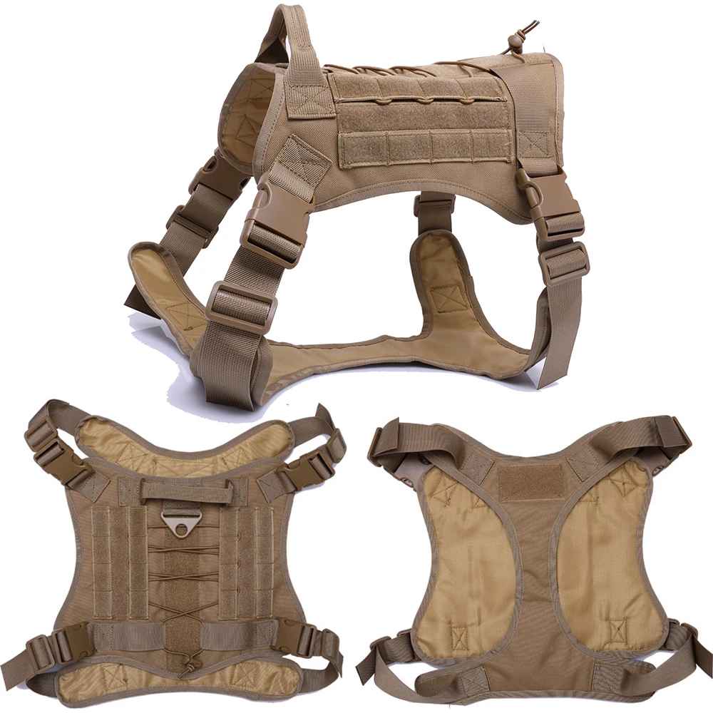 Large Dog Military-Style Dog Harness with Collar, Leash & Pouch Set | Tactical Dog Training Vest 12