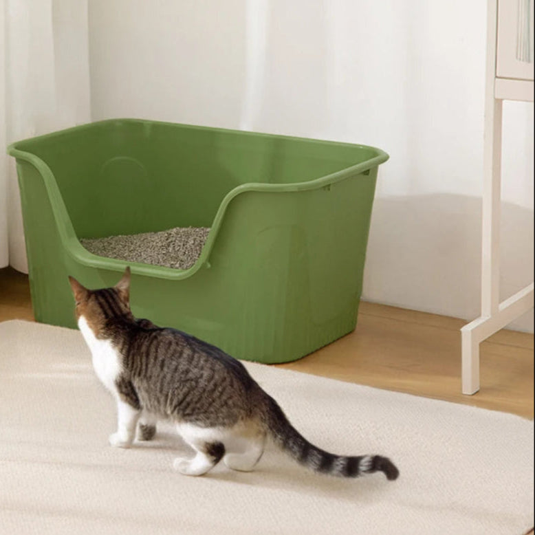 High-Sided Semi-Enclosed Cat Litter Box made from Durable Plastic | Scoop Included 7