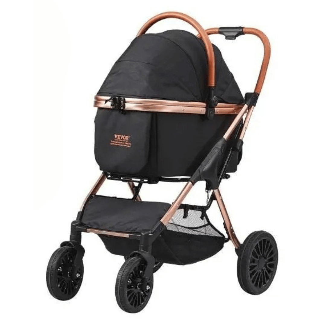 Easy-Fold Dog Stroller with Detachable Carry Basket for Small & Medium Sized Dogs 1