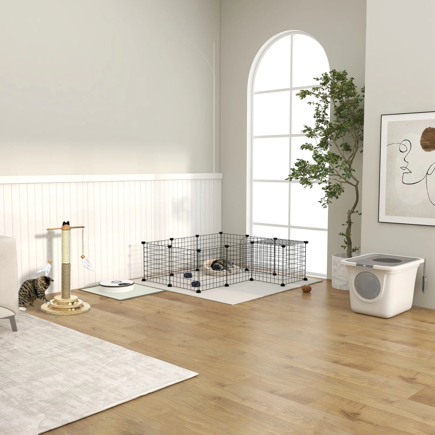Flip-Top Enclosed Cat Litter Box with Bucket Design | Scoop Included 3