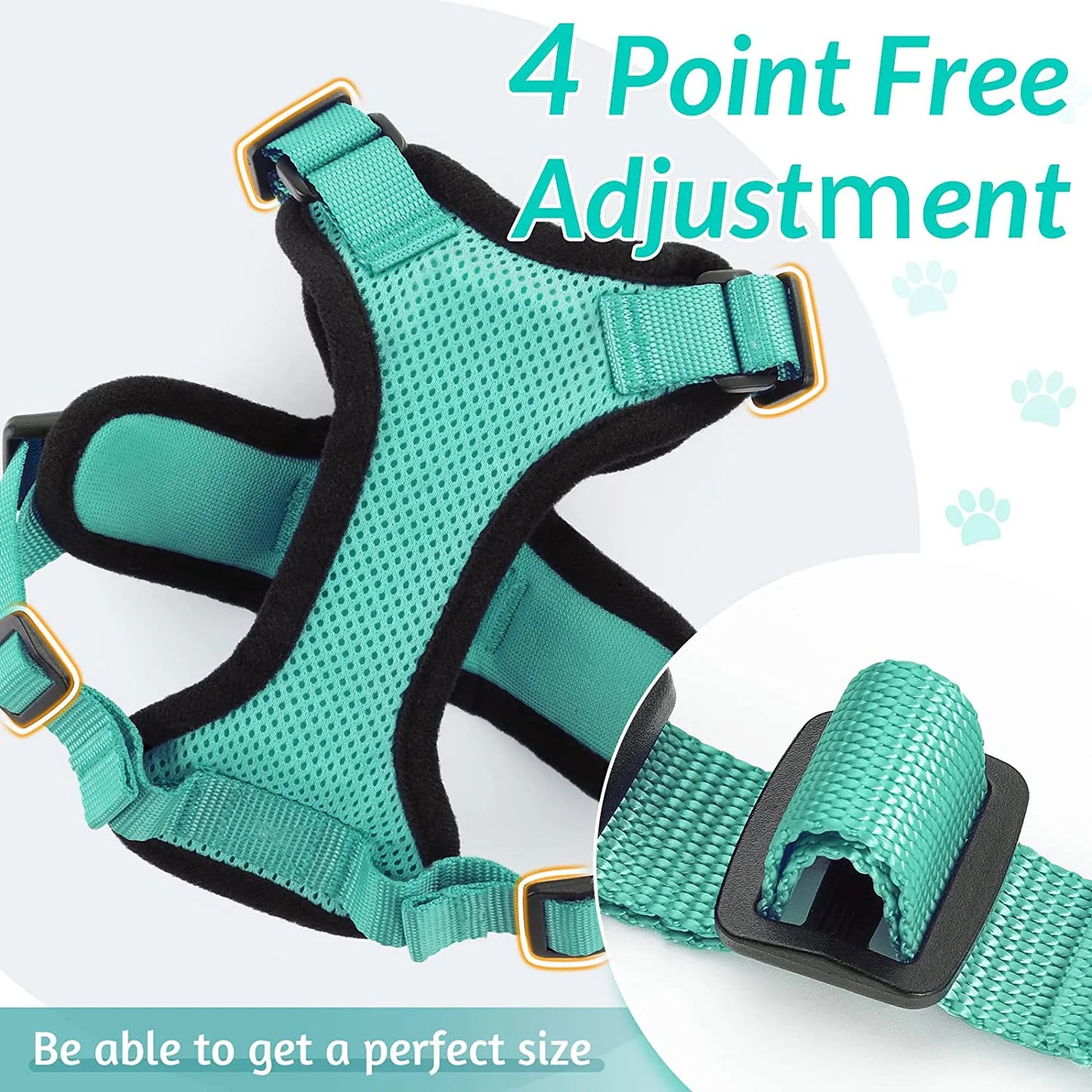 Easy-On-&-Off Soft Mesh Cat Harness & Leash Set 15