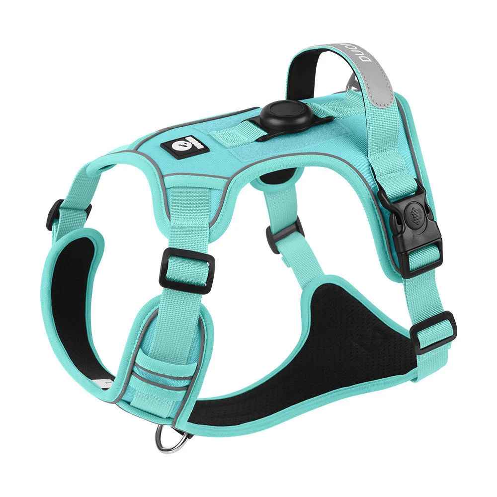 Comfortable & Reflective No-Pull Dog Harness with Strong Handle, Leash Clip & AirTag Holder