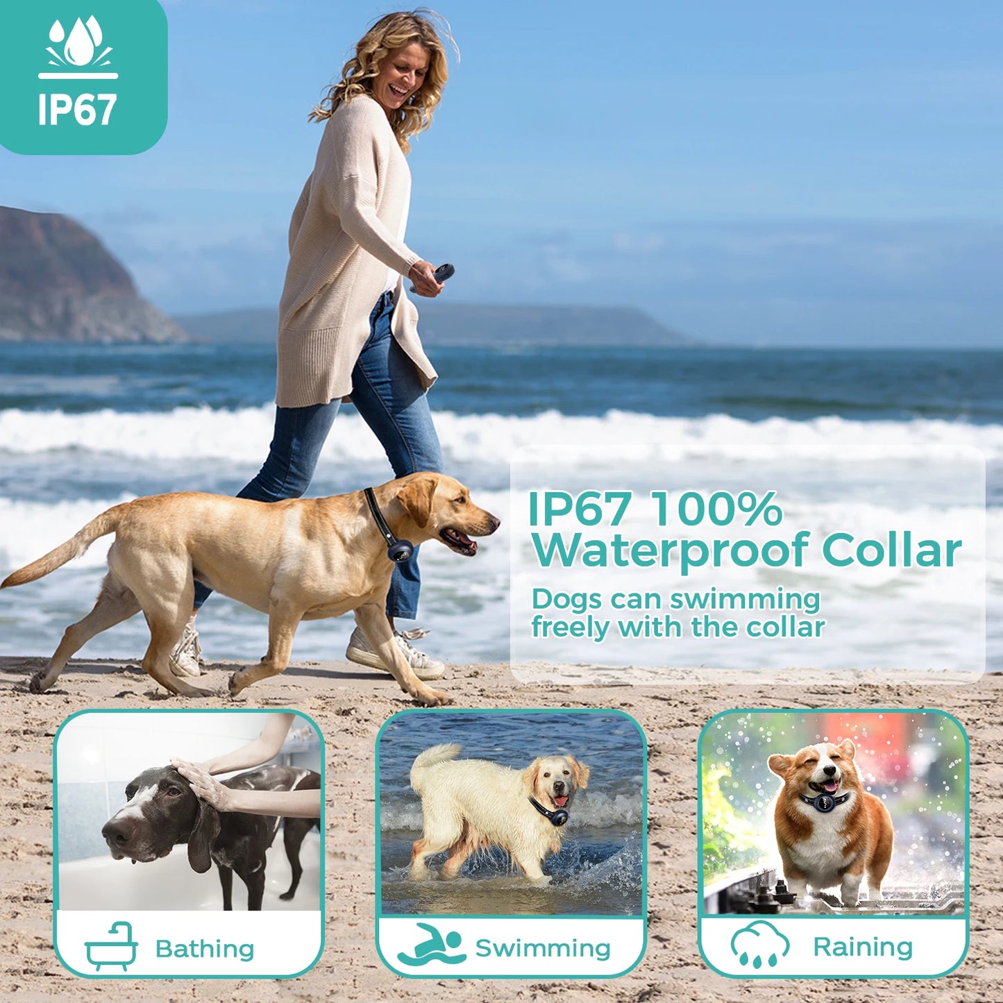 2-in-1 Automatic Anti-Bark Control & Dog Training Collar with Remote | Smart Barking Detection with Shock, Sound & Vibration