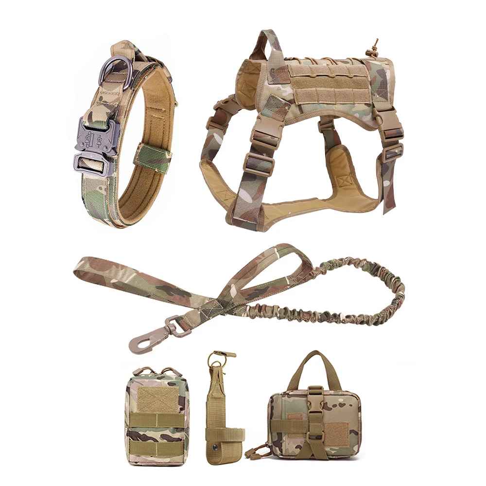 Large Dog Military-Style Dog Harness with Collar, Leash & Pouch Set | Tactical Dog Training Vest 4