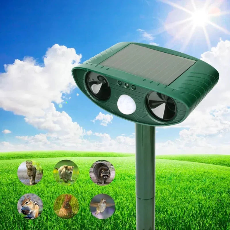 Outdoor Ultrasonic Pest Repeller with Safe Motion Sensor | Solar Garden Deterrent for Cats, Birds, Foxes & Rodents 2