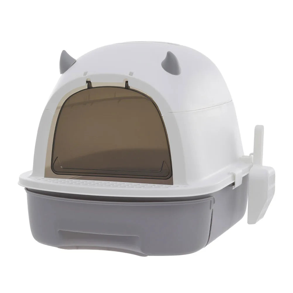 Enclosed Cat Litter Box with Swing Door & Pull-Out Tray Drawer | Scoop Included