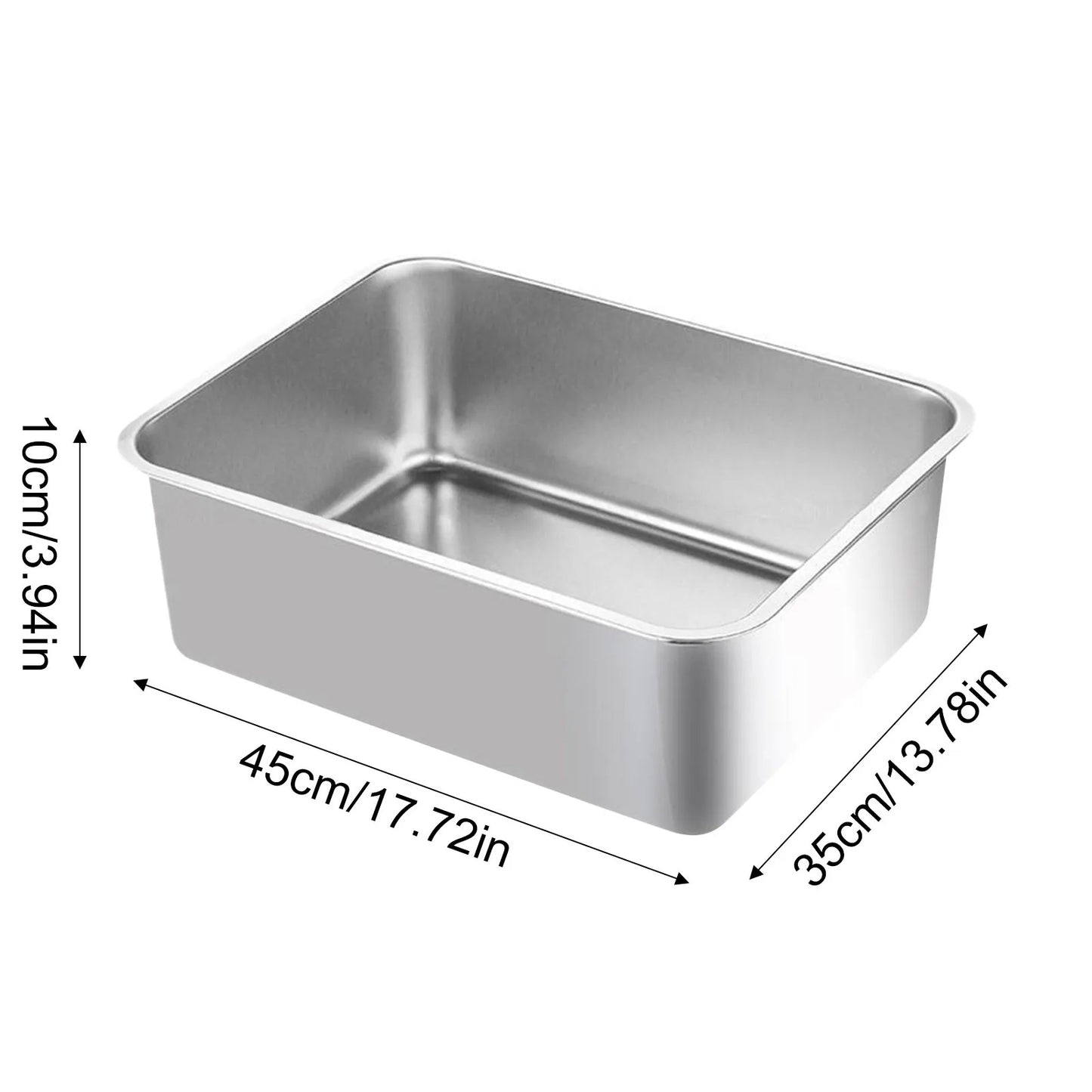 Deep-Sided Stainless Steel Cat Litter Tray 5