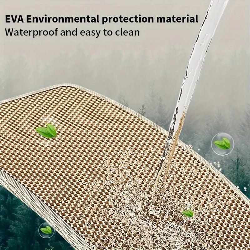 Honeycomb-Style Cat Litter Box Mat with Waterproof Double Layer to Trap Litter & Moisture