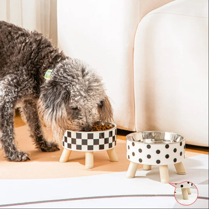 Stable Raised Pet Food Bowl with Removable Stainless Steel Inner Bowl & Non-Slip 4-Legged Base 2