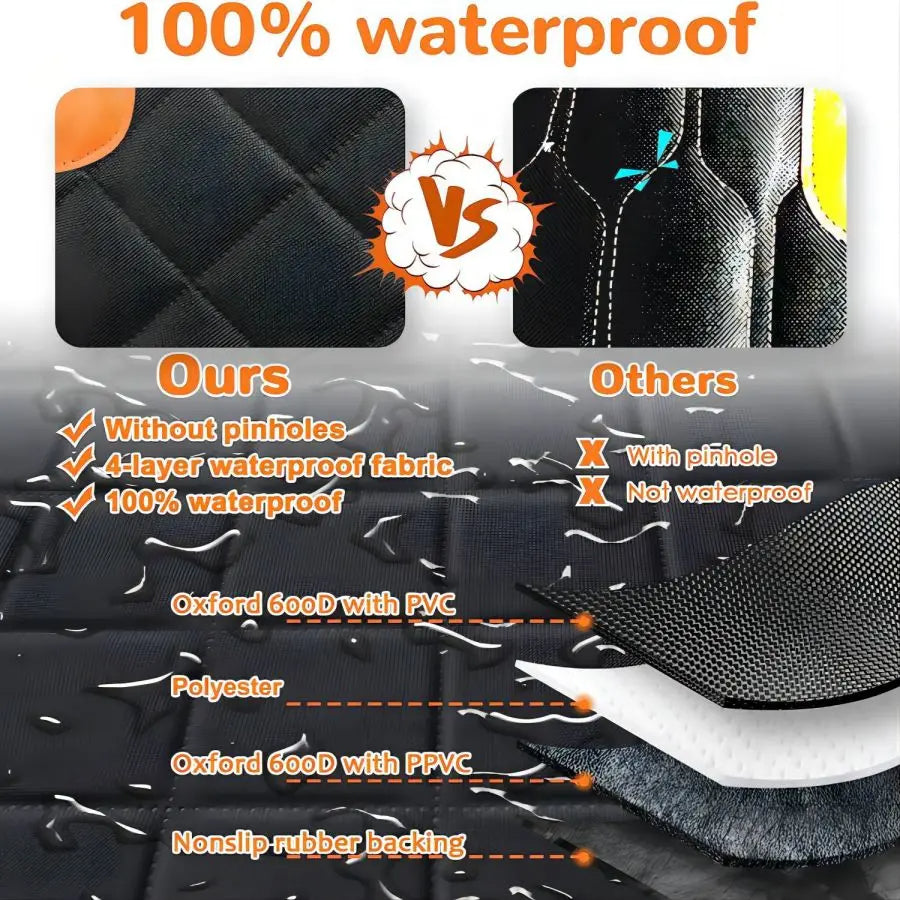 Heavy-Duty & Waterproof Back Seat Dog Car Seat Cover with Mesh Window 4