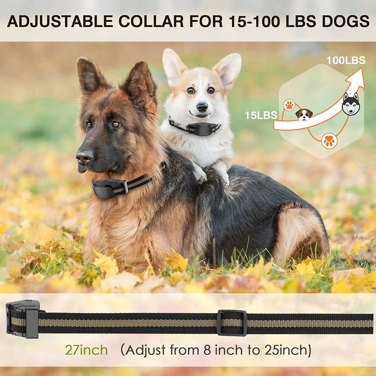 300m Dog Shock Collar with Vibrate & Sound 8