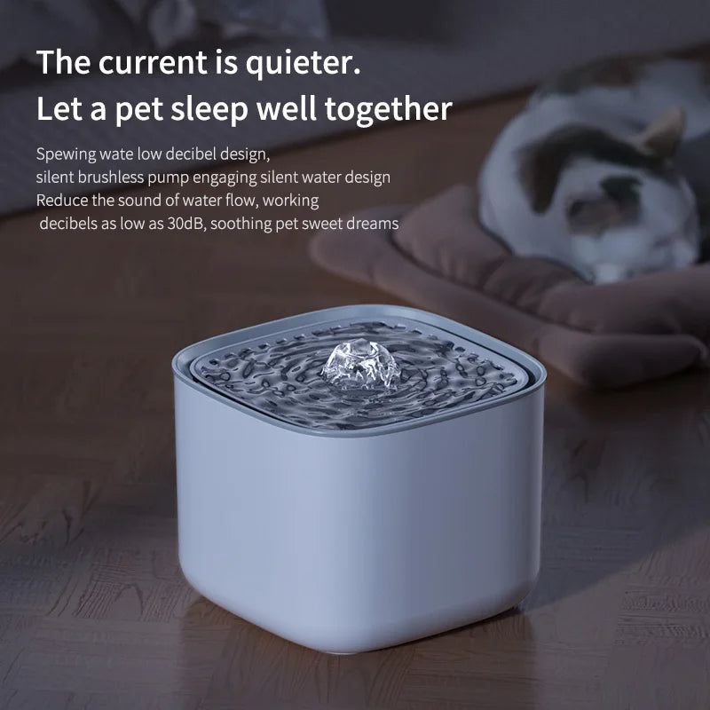 3L Cube Automatic Cat Water Fountain | Low-Noise & USB Rechargeable