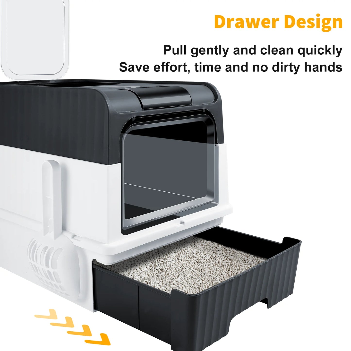 Enclosed Cat Litter Box with Dual Entry & Slide-Out Tray for Easy Cleaning 5