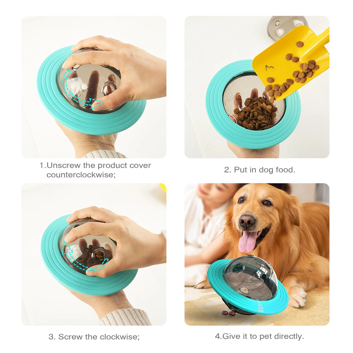 Interactive Dog Treat Ball Toy for Slow Feeding of Biscuits & Food