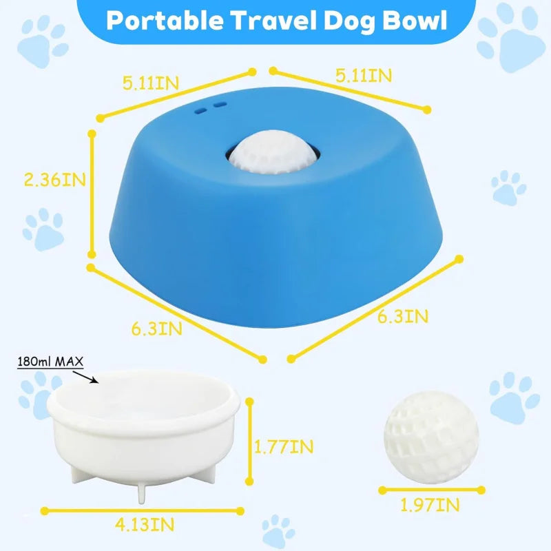 No-Spill Slow Feeder Dog Lick Bowl with Rolling Ball | Anti-Choke Interactive Treat Bowl for Liquid Treats — Food Grade & Dishwasher Safe