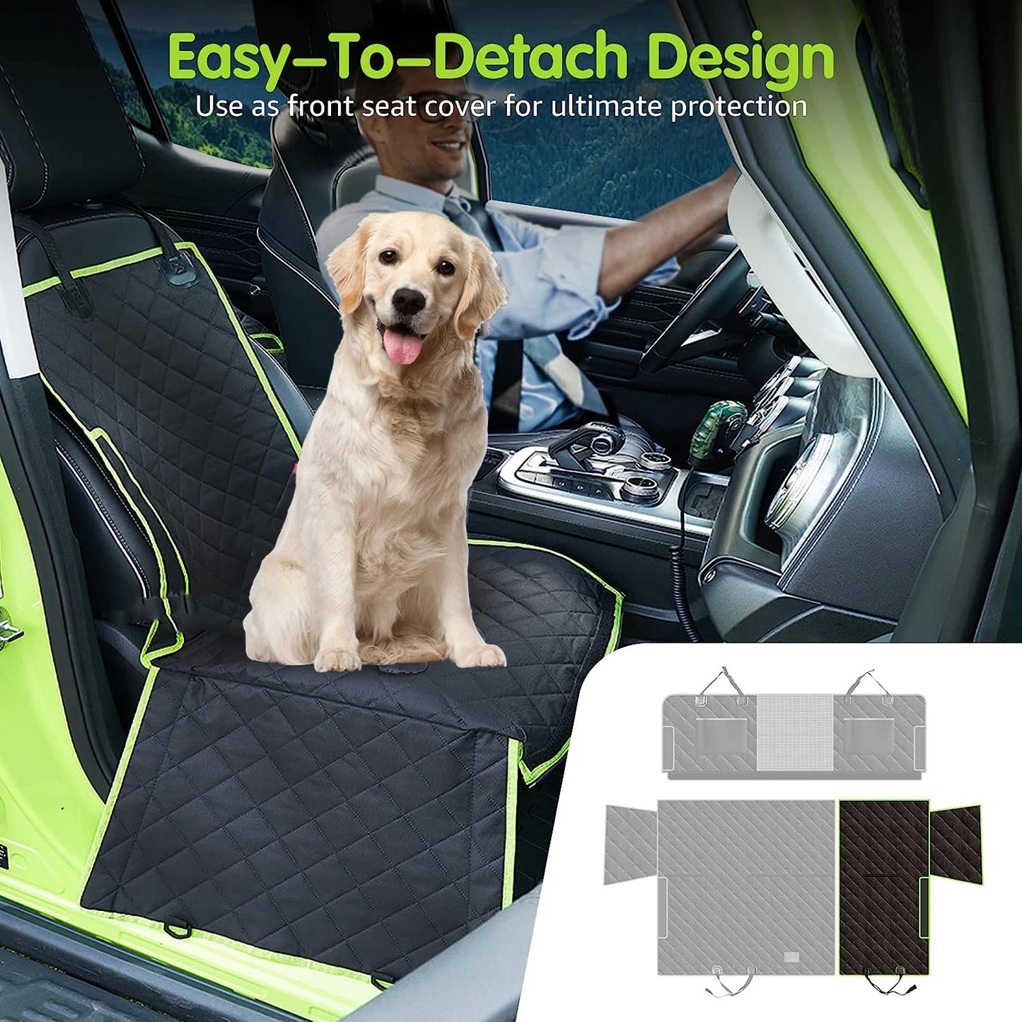 Premium Waterproof Dog Car Seat Cover for Backseat