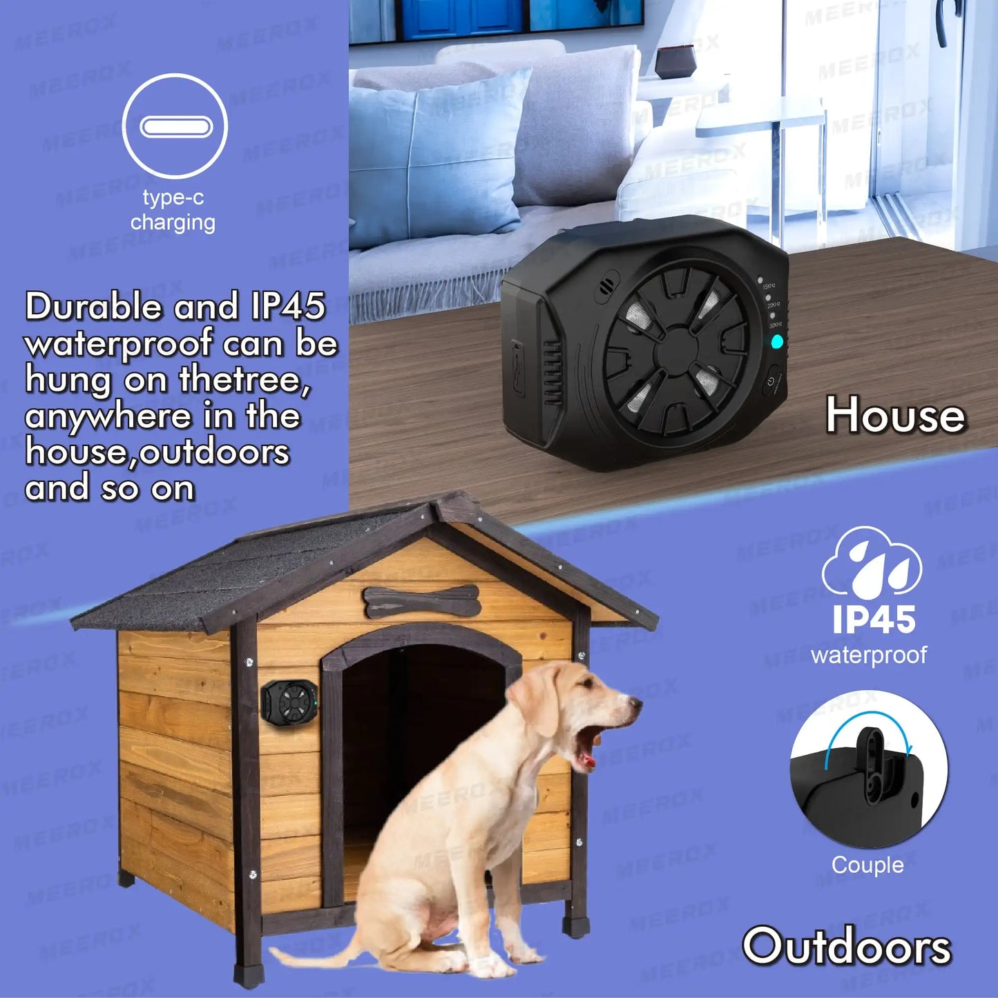 Waterproof Ultrasonic Dog Barking Deterrent Device for Indoor & Outdoor Use 9