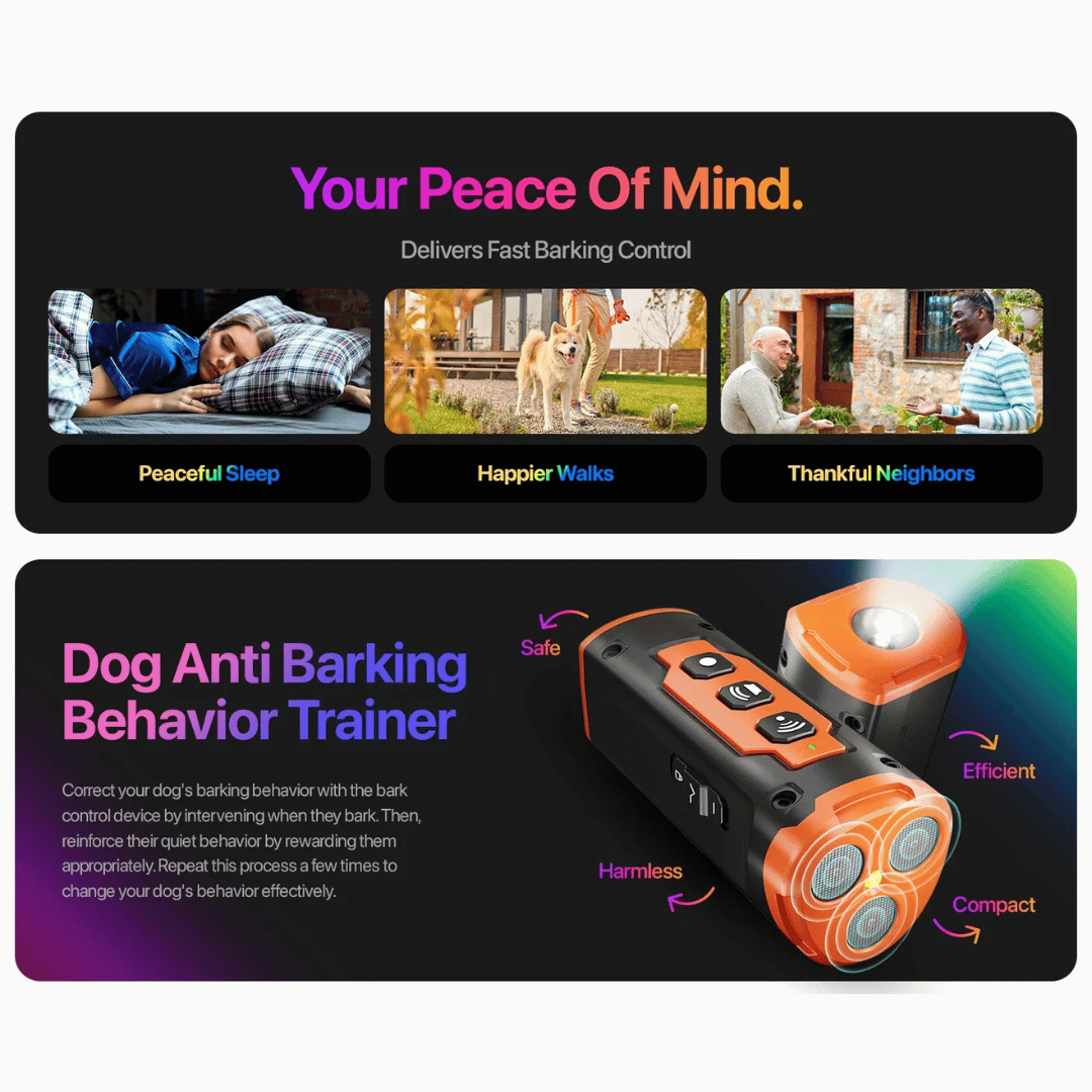 Handheld Ultrasonic Anti-Bark Dog Behavior Training Device with LED Light 8