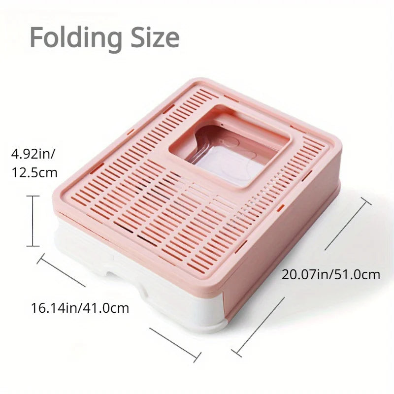 Front & Top Entry Enclosed Cat Litter Box with Drawer Tray & Scoop 15