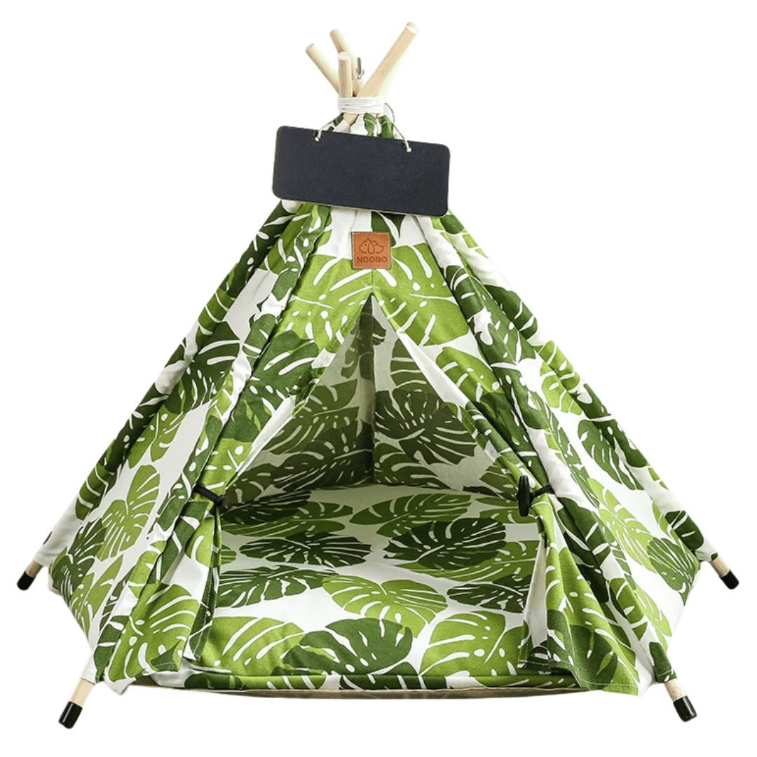 Cute Pet Bed Teepee Tent for Smaller Dogs & Cats with Washable Comfy Cushion